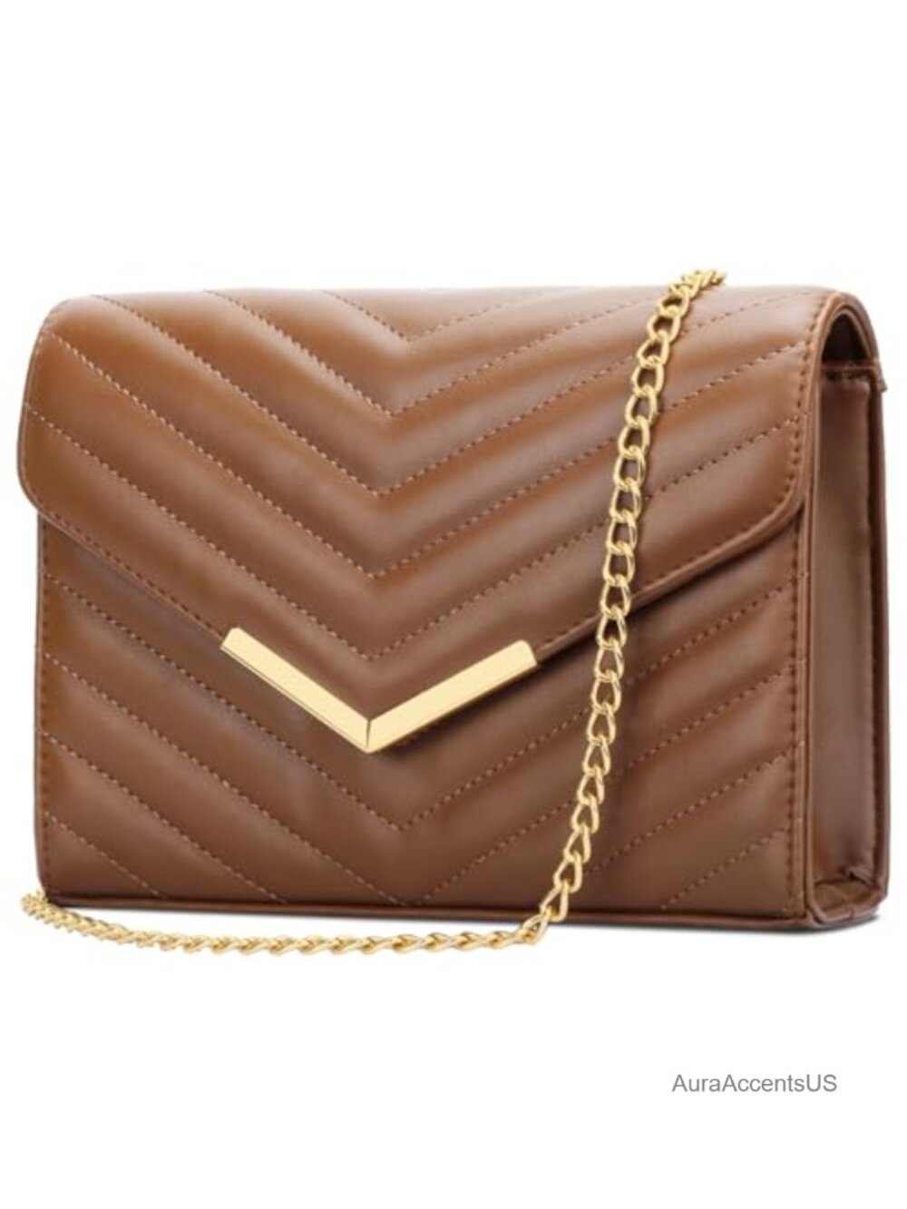 Clutch Purse for Women, Faux Saffiano Leather Evening Bag with Detachable Chain